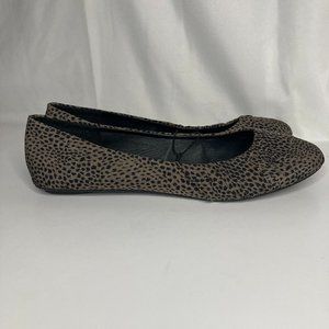 NEW A. Co Animal Print Flats Shoes Size 8 Taupe & Black Animal Print